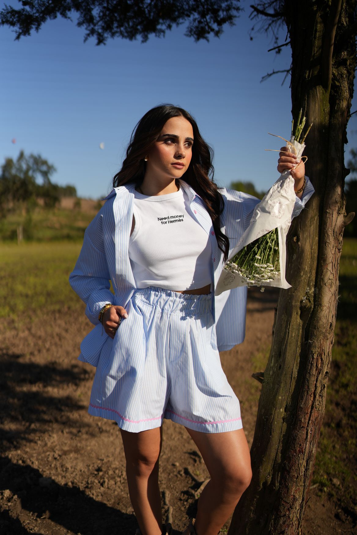 Crop top "Need money for Hermès"