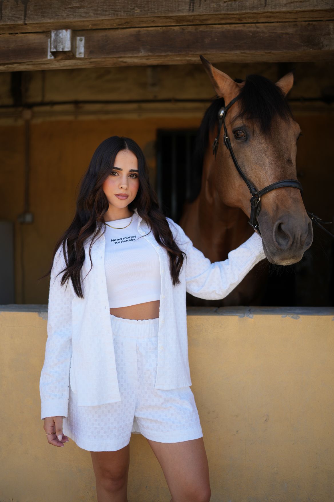 Crop top "Need money for Hermès"
