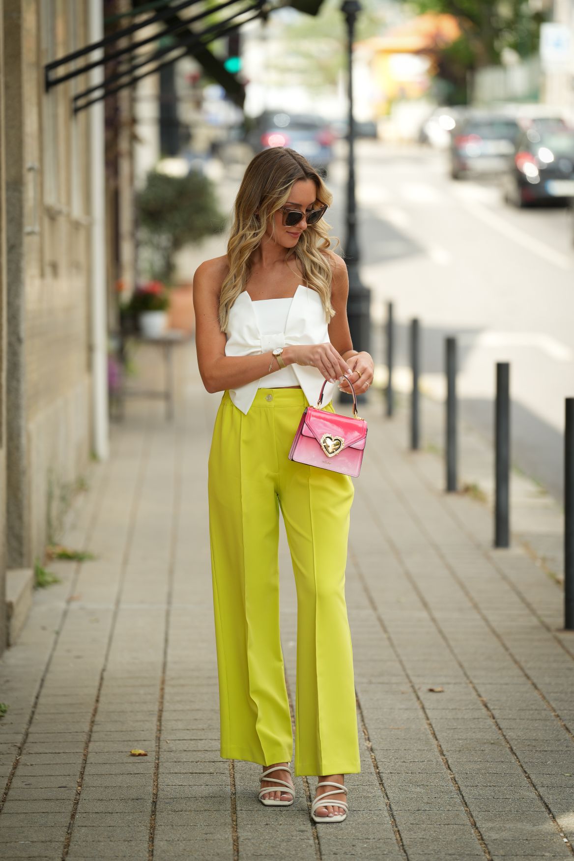 Calça de alfaiataria Diana néon