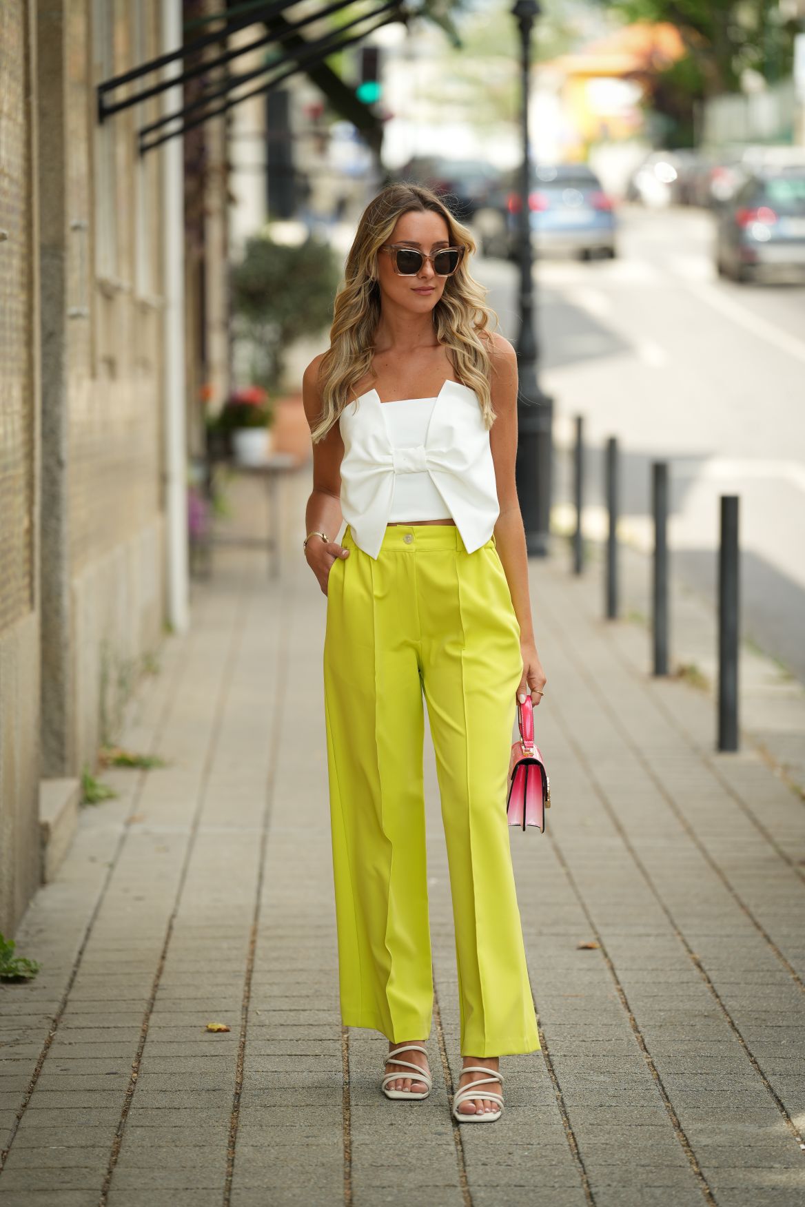 Calça de alfaiataria Diana néon