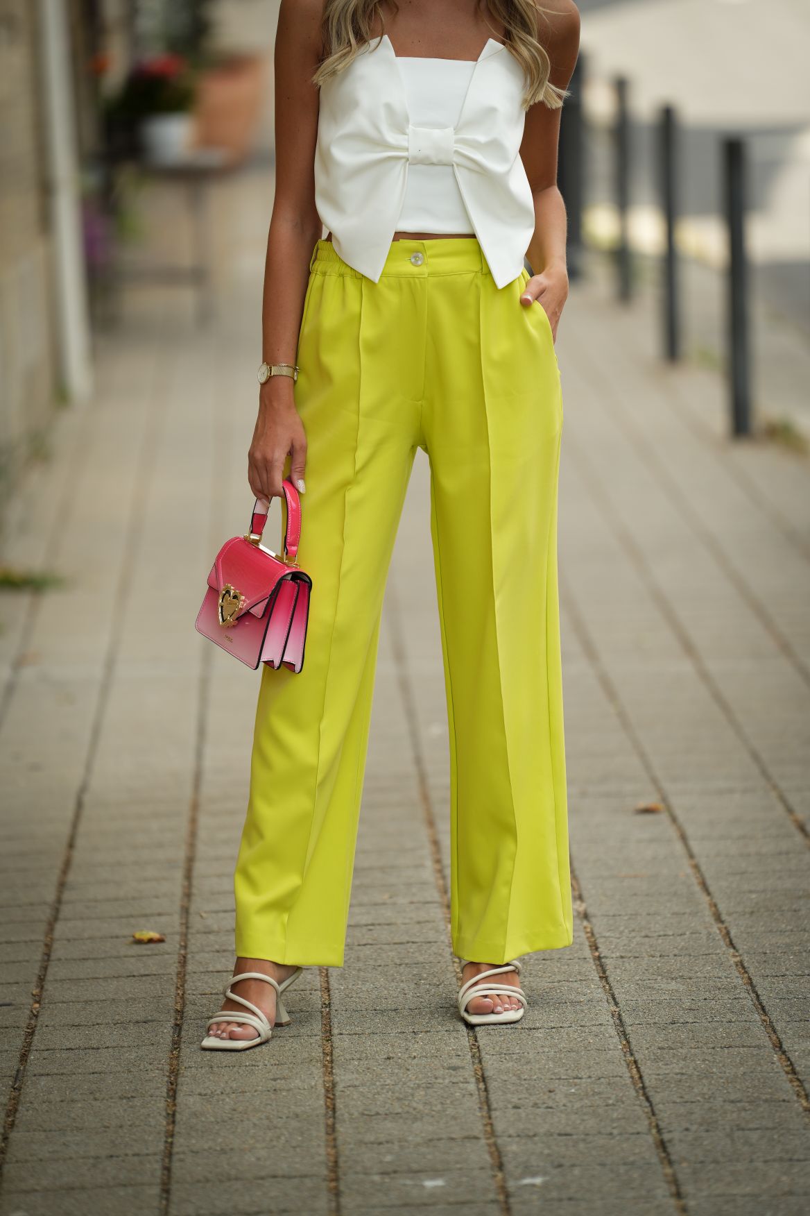 Calça de alfaiataria Diana néon