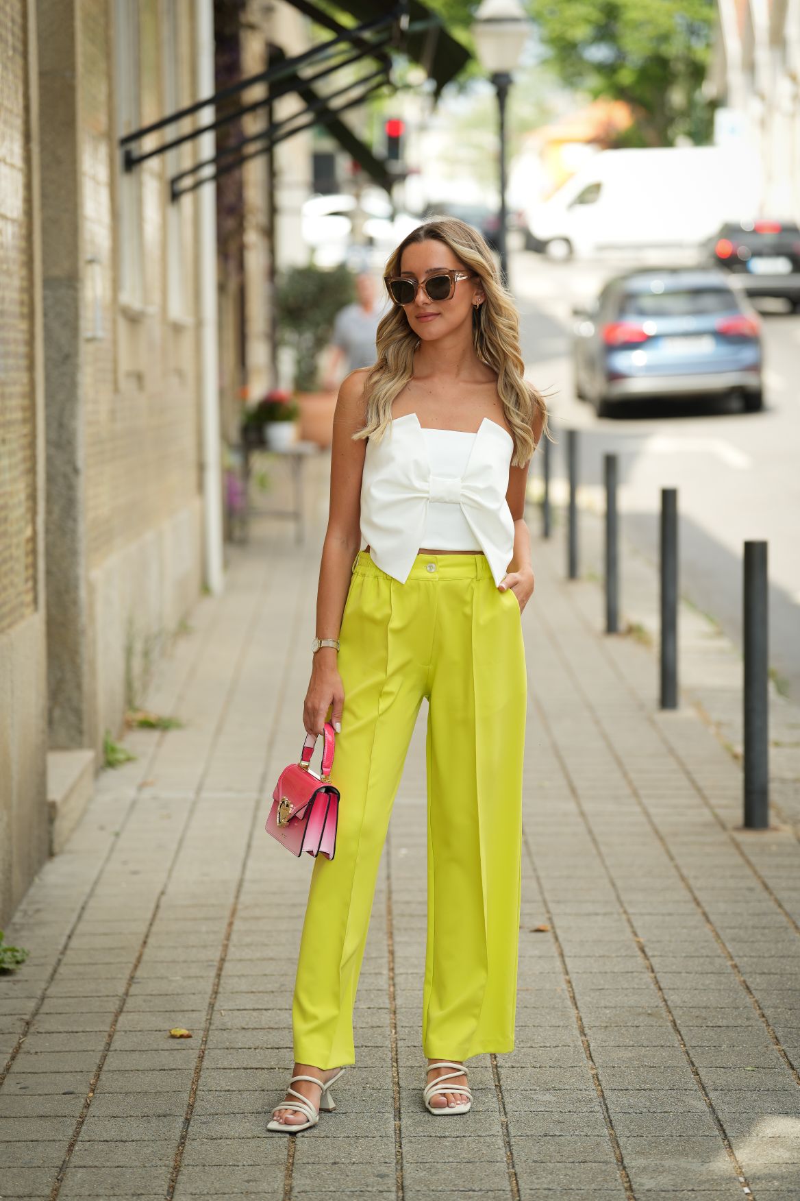 Calça de alfaiataria Diana néon