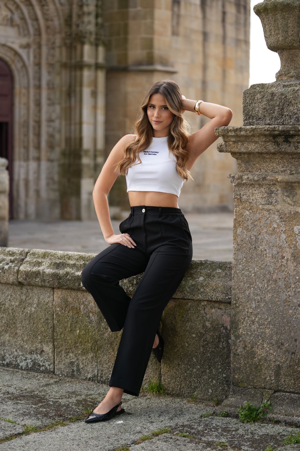Crop top "Need money for Hermès"