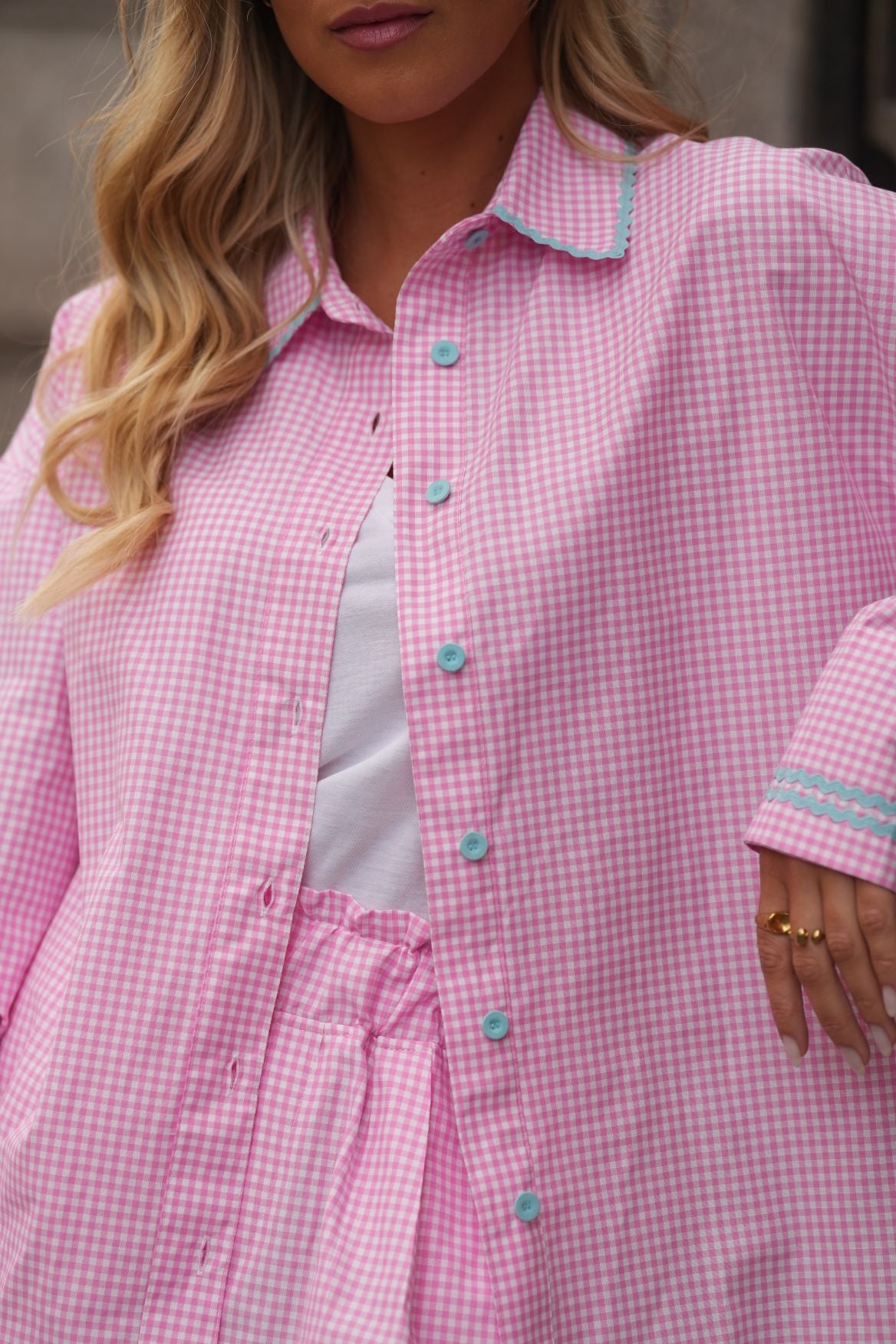Camisa pink chess
