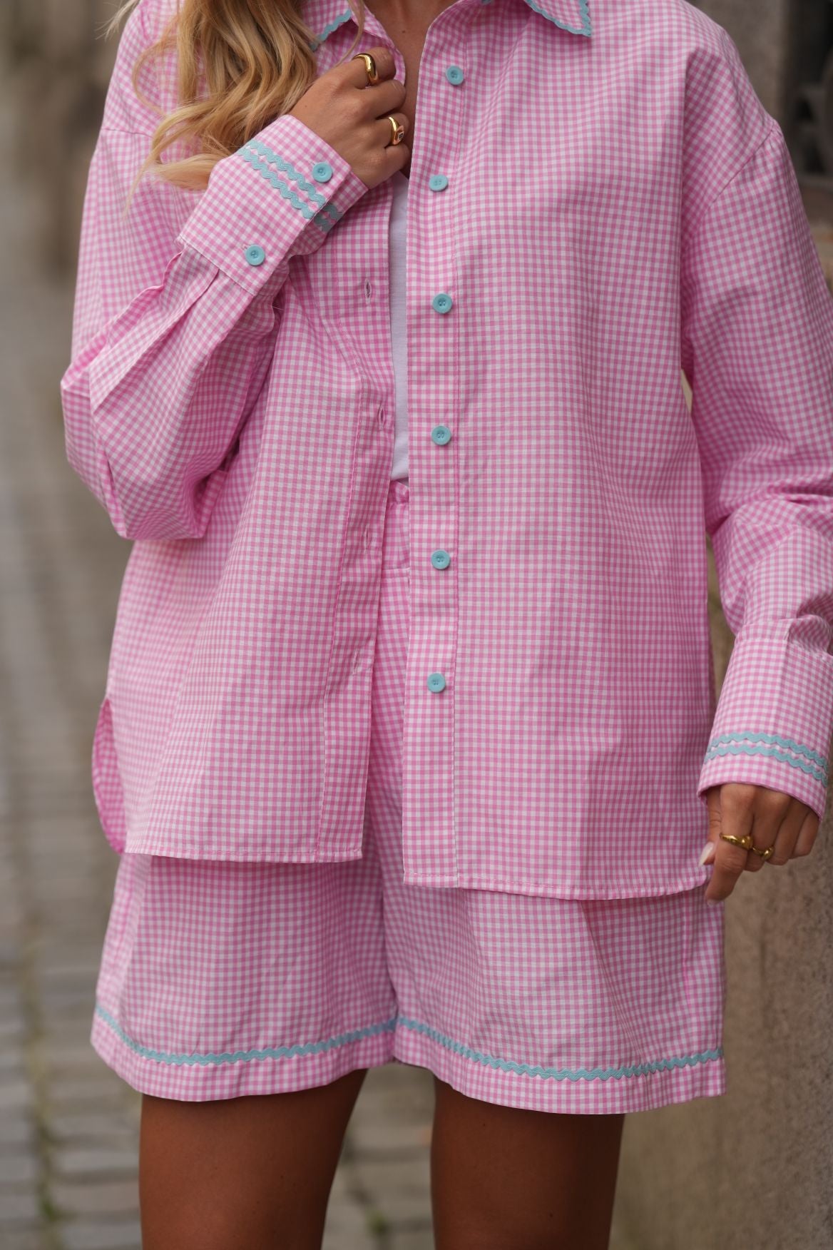Camisa pink chess