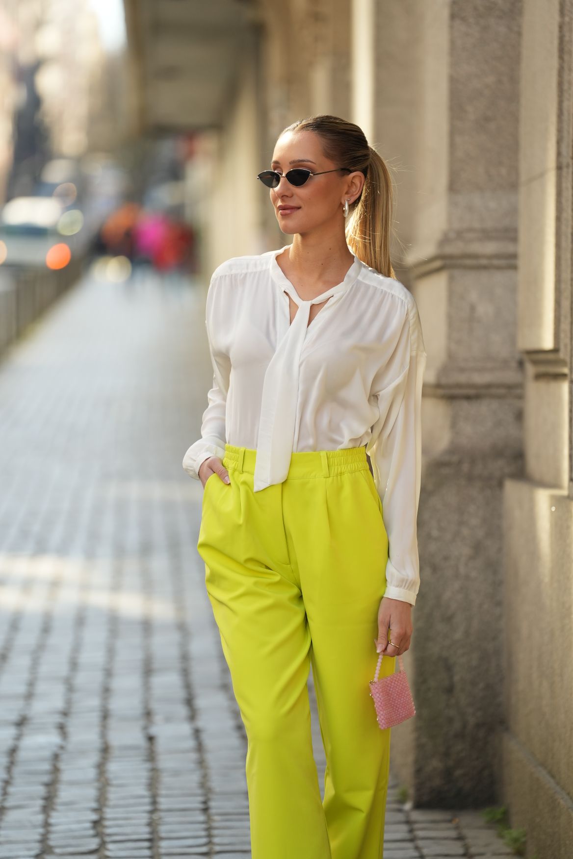 Calça de alfaiataria Grace Néon