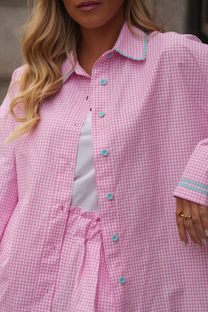 Camisa pink chess