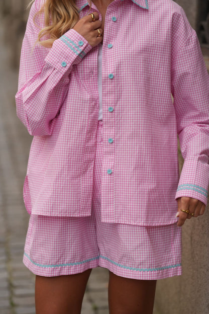 Camisa pink chess